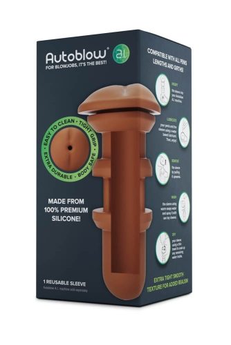 Autoblow A.I. Silicone Anus Sleeve - Brown - Élethű ánusz