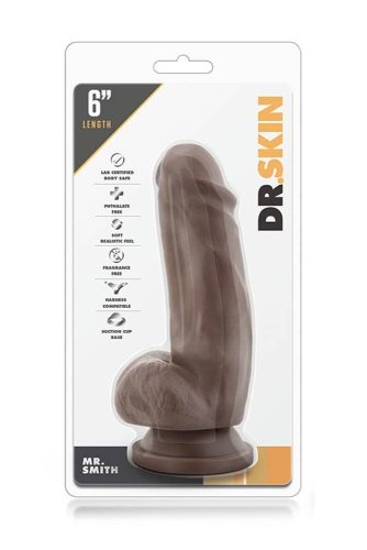 Dr. Skin Mr. Smith 7 inch Dildo Chocolate - Élethű dildó 17,8 cm