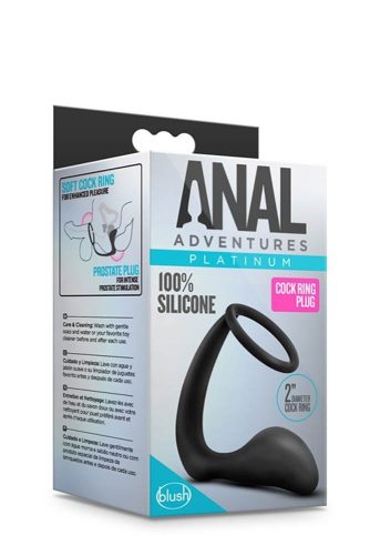 ANAL ADVENTURES COCK RING PLUG BLACK - Péniszgyűrű