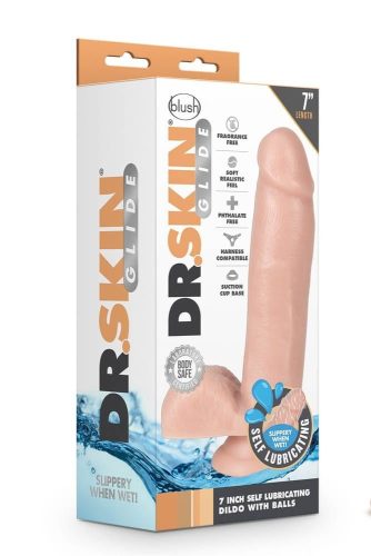 DR. SKIN 7INCH SELF LUBRICATING - Élethű dildó 17,8 cm