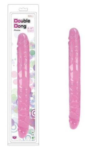 Charmly Pliable Double Dong 13" Pink - Élethű dupla dildó 33 cm