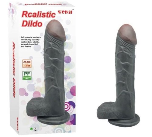 Charmly Realistic Dildo Black - Élethű dildó 26 cm