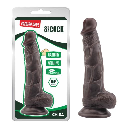 Fashion Dude 8.5 Inch Cock Brown - Élethű dildó 21,5 cm