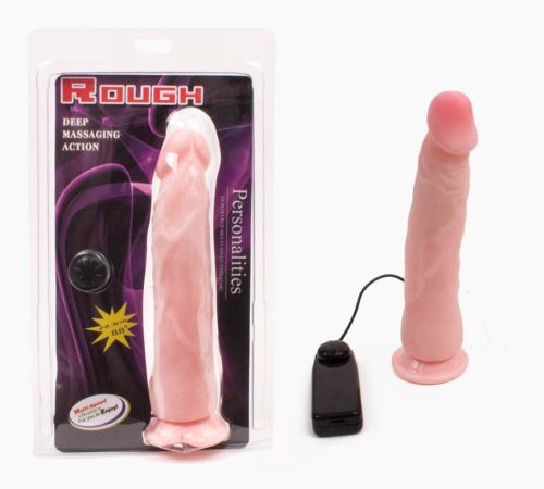 Rough Vibrator With Suction Cup Flesh - Élethű vibrátor 22 cm