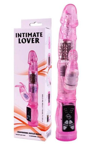 Intimate Lover Vibrator Pink - Forgófejű vibrátor 21 cm