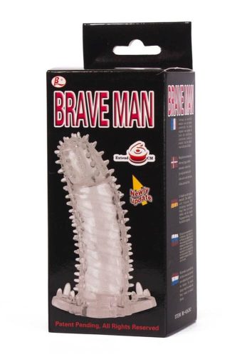 Brave Man Penis Sleeve Clear 1 - Pénisz hosszabbító