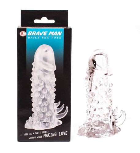 Brave Man Penis Sleeve Clear2 - Pénisz hosszabbító