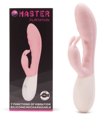 Pretty Love Master Flirtation Pink - Klitoriszkaros, G-pont vibrátor 21 cm
