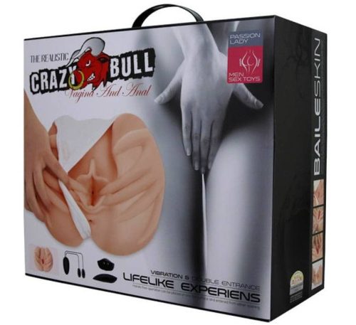Crazy Bull Men's Masturbator with bullet Flesh 1 - Élethű vagina és ánusz