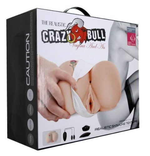 Crazy Bull Men's Masturbator With Bullet Flesh 3 - Élethű vagina és popsi