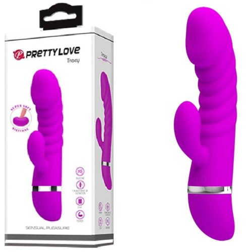 Pretty Love Tracy Purple - Klitoriszkaros, G-pont vibrátor 18,8 cm