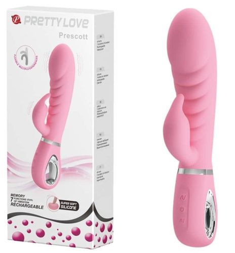 Pretty Love Prescott Baby Pink - Klitoriszkaros vibrátor 20 cm
