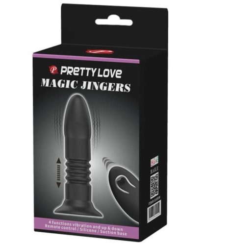 Pretty Love Magic Jingers Black - Vibrációs anál plug 13,8 cm