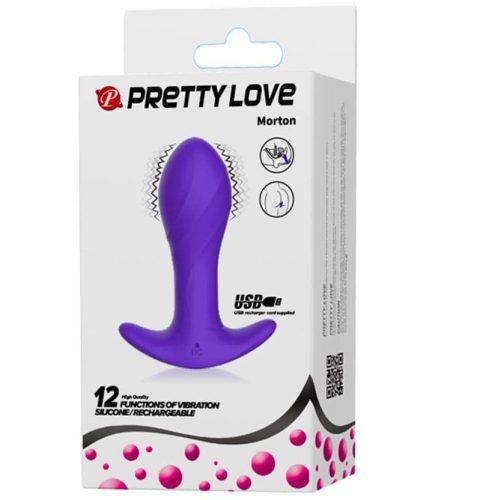Pretty Love Anal Plug Massager Purple - Anál plug, vibrátoros 10,5 cm