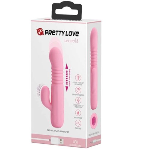 Pretty Love Leopold Baby Pink - Lökő vibrátor 15,5 cm