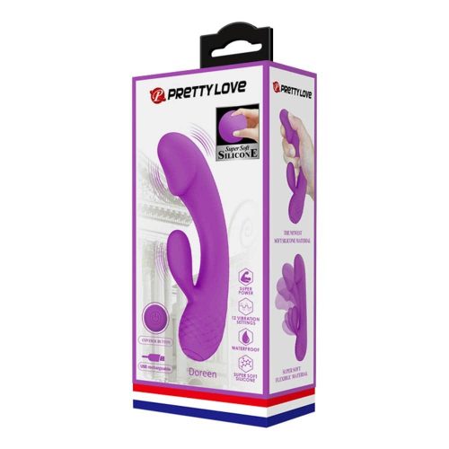 Pretty Love Doreen Purple 1 - Klitoriszkaros vibrátor 17,5 cm