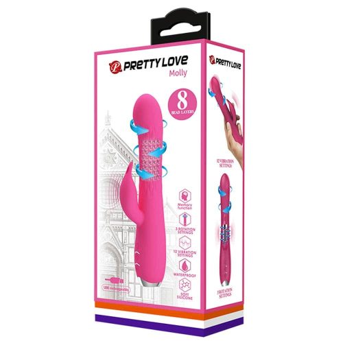 Pretty Love Molly Pink - Forgófejű vibrátor 20,5 cm