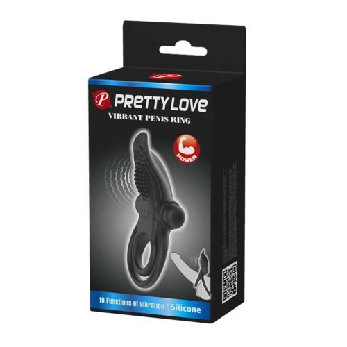 Pretty Love Vibrant Penis Ring Black - Vibrációs gyűrű
