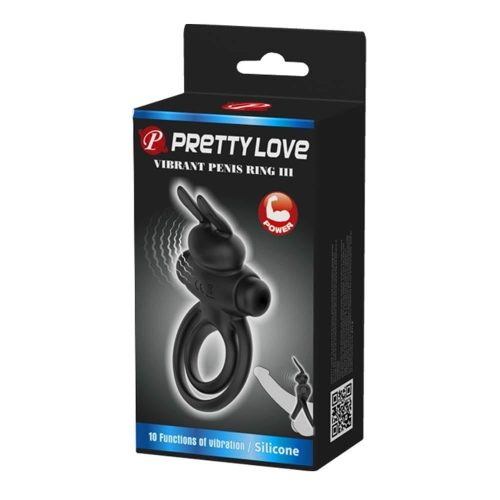 Pretty Love Vibrant Penis Ring 3 Black - Vibrációs péniszgyűrű