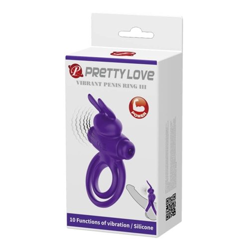 Pretty Love Vibrant Penis Ring 3 Purple - Vibrációs gyűrű