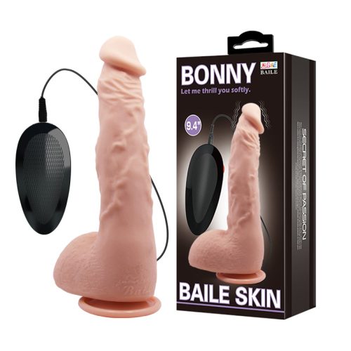 Bonny 9,4 " Vibrating Dildo - Élethű vibrátor 24 cm