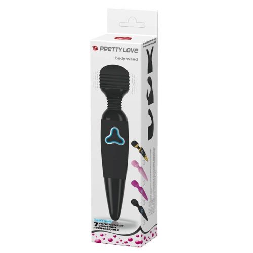Pretty Love Body Wand Black - Masszírozó vibrátor