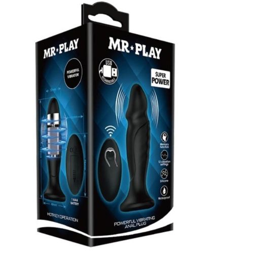 Mr. Play Super Power Anal Plug I - Vibrációs anál plug 12,4 cm
