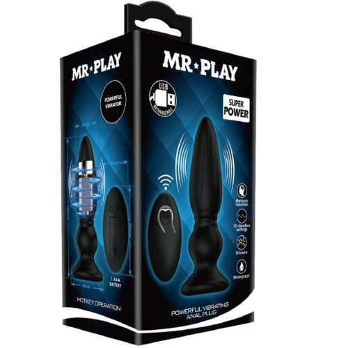 Mr. Play Super Power Anal Plug II - Vibrációs anál plug 12,5 cm