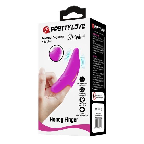 Pretty Love Delphini Honey Finger Purple - Vibrátoros ujjazó