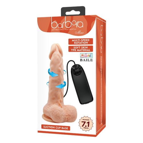 Barbara Max Multi-Speed Vibration Dildo 7.1" - Forgófejű, élethű vibrátor 18,3 cm
