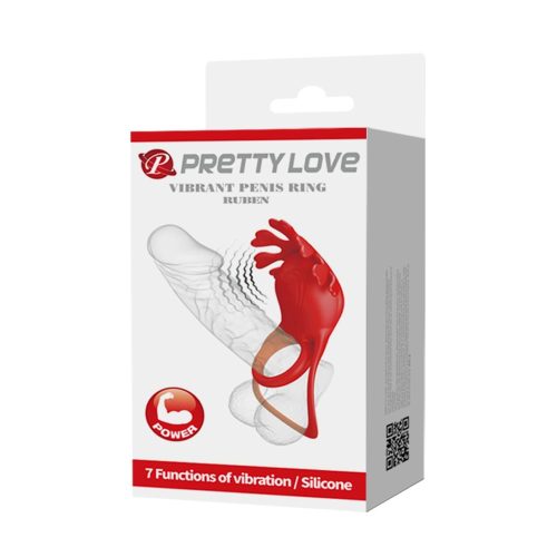 Pretty Love Vibrant Penis Ring Ruben Red - Vibrációs péniszgyűrű
