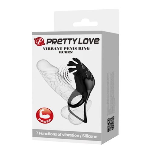 Pretty Love Vibrant Penis Ring Ruben Black - Vibrációs péniszgyűrű
