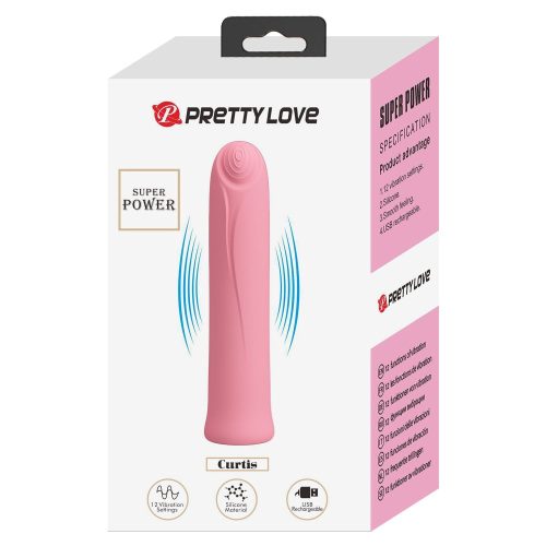 Pretty Love Curtis Pink - Rúdvibrátor 10,3 cm