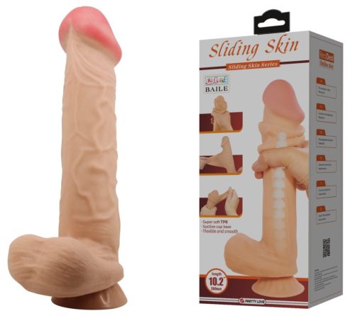 Sliding Skin 10.2" Flesh II - Élethű dildó 26 cm