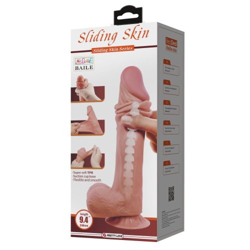 Sliding Skin 9.4" Brown - Élethű dildó 24 cm
