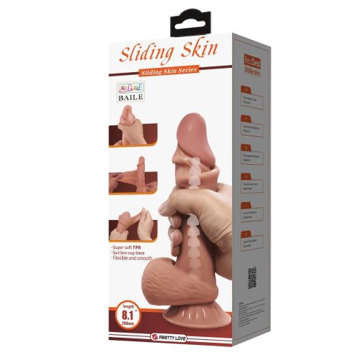 Sliding Skin 8.5" Brown - Élethű dildó 21,8 cm