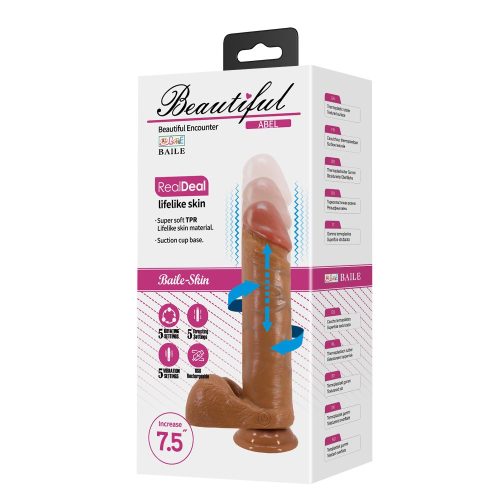 Beautiful Abel 7,5" Vibrating Dildo - Élethű, Forgó és Lökő vibrátor 21 cm