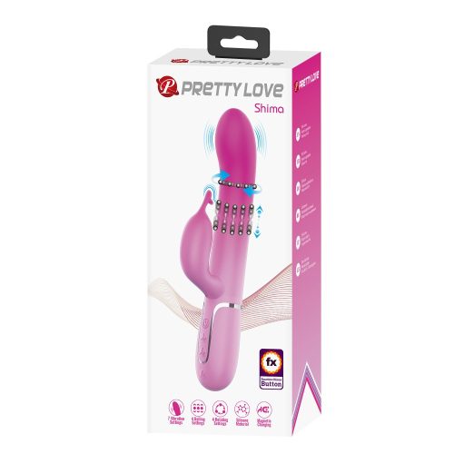 Pretty Love Shima Pink - Klitoriszkaros , forgófejű Vibrátor 22,6 cm
