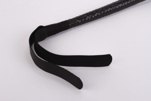 28" Kid Leather 9 Tails Flogger Black - Korbács 71 cm
