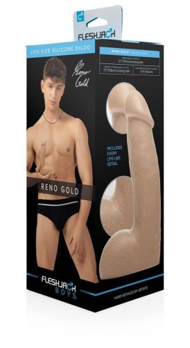 Fleshjack Boys Reno Gold Dildo - Élethű dildó 19 cm