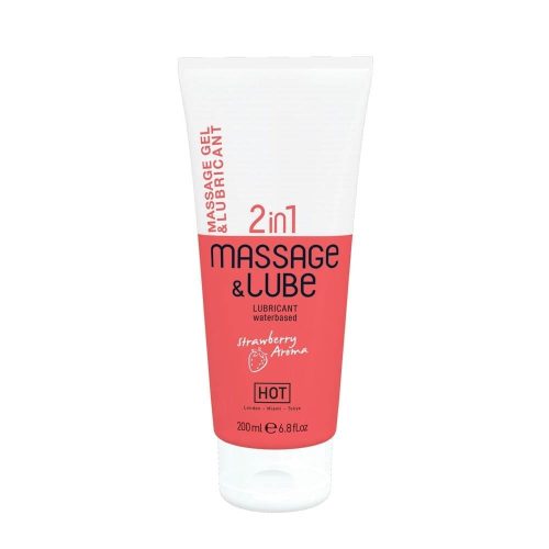 HOT Massage & Glide Gel 2in1 - Forrósító hatású epres masszázs olaj 200 ml