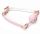 White & Pink Fairy Goat Leather Ball Gag - szájpercek, teljes hossza 65 cm