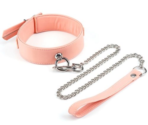 Pink Organosilicon Collar with Leash - Nyakörv és póráz