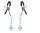 Glow-in-dark Nipple Clamps, Light Blue - Mellbimbó csipesz