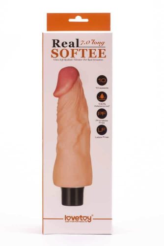 7" Real Softee Vibrating Dildo  1 - Élethű vibrátor 18 cm