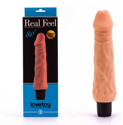8'' Real Feel Cyberskin Vibrator - Élethű vibrátor 20 cm