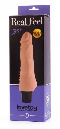 7.5" Real Feel Cyberskin Vibrator  5 - Élethű vibrátor 19 cm