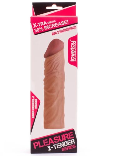 Pleasure X-Tender Penis Sleeve Brown 3 - Pénisz hosszabbító