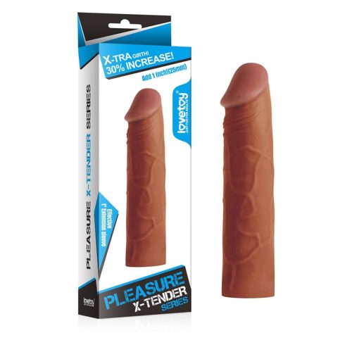 Pleasure X-Tender Penis Sleeve Brown 1 - Pénisz hosszabbító