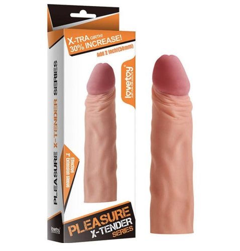 Pleasure X-Tender Penis Sleeve Flesh 1 - Pénisz hosszabbító